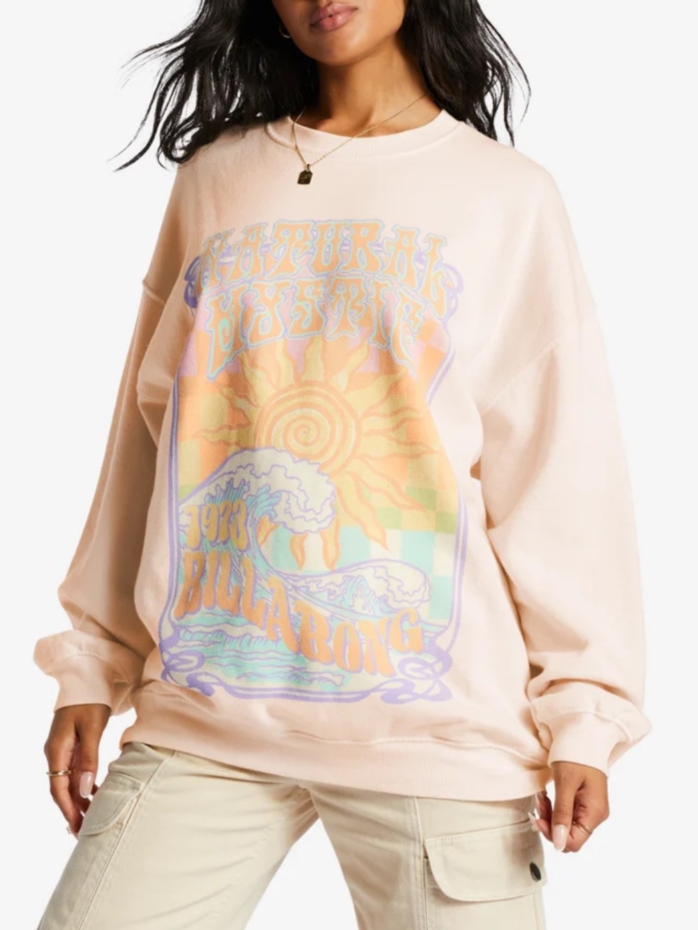 BILLABONG RIDE IN OVERSIZED SWEATSHIRT (ANTIQUE WHITE)